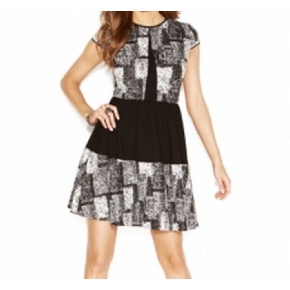 Betsey Johnson Black Color Block Sheath Dress